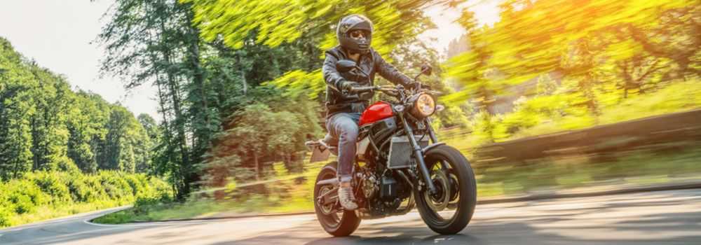 Riding shop a motorcycle